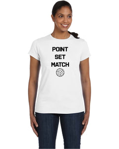 Point, Set, Match Volleyball White Women's Shirt