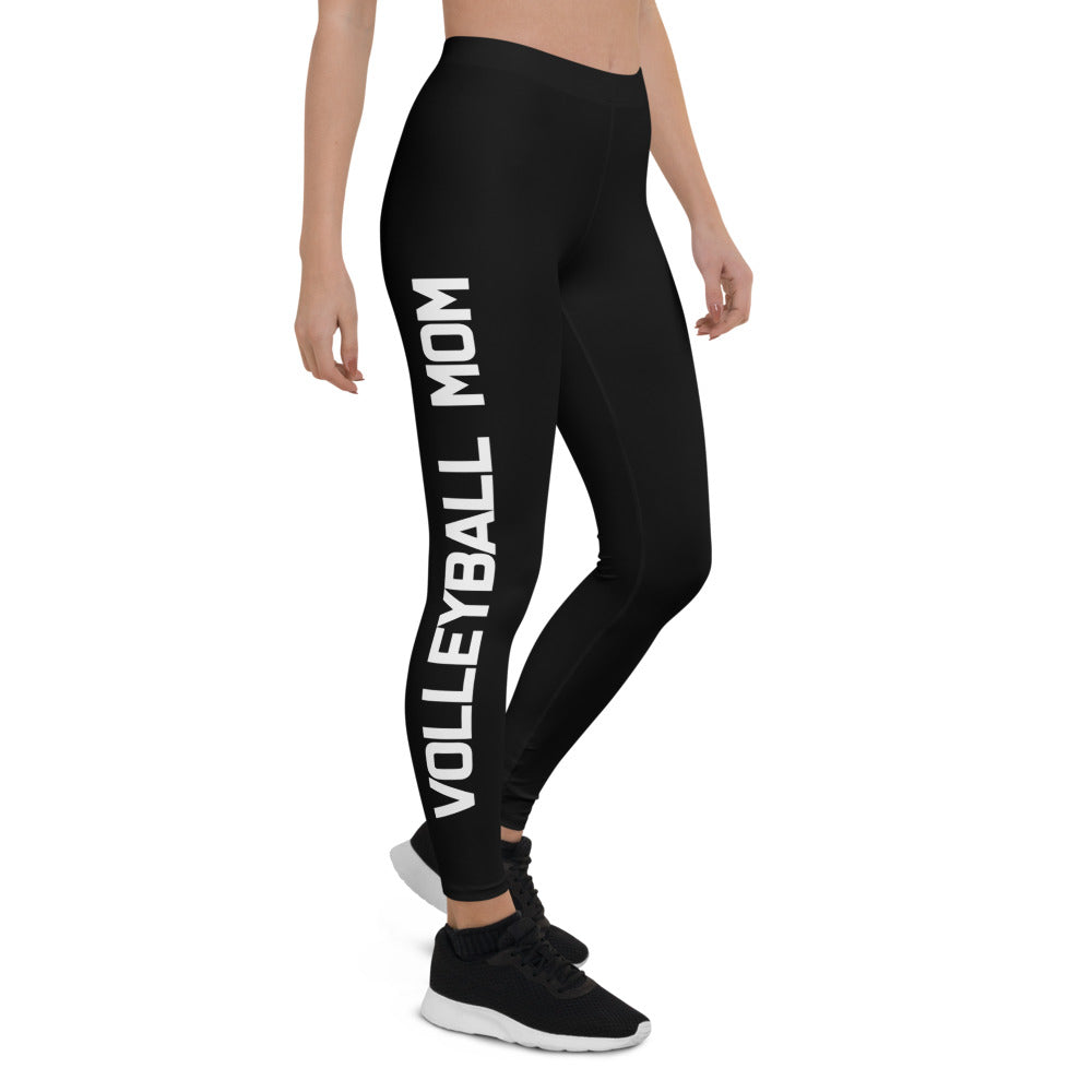 Volleyball Mom Black Leggings