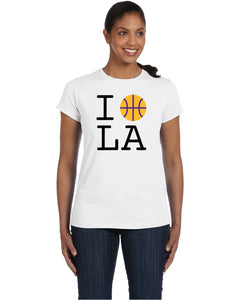 LA Lakers Yellow Basketball Womens T Shirt