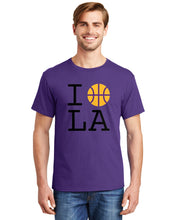 LA Lakers Yellow Basketball Purple T Shirt