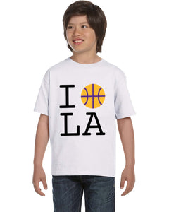 LA Lakers Yellow Basketball Youth T Shirt