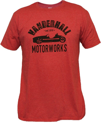 Vanderhall Heather Red with Black Motor Works Logo Short Sleeve Shirt