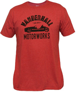 Vanderhall Heather Red with Black Motor Works Logo Short Sleeve Shirt