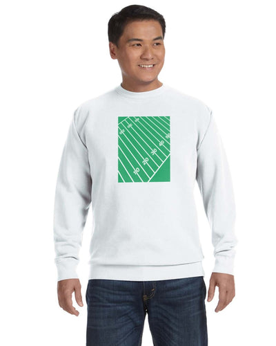 Football Field White Crewneck Sweatshirt