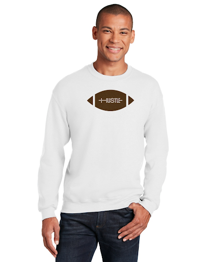 Hustle Football White Crewneck Sweatshirt