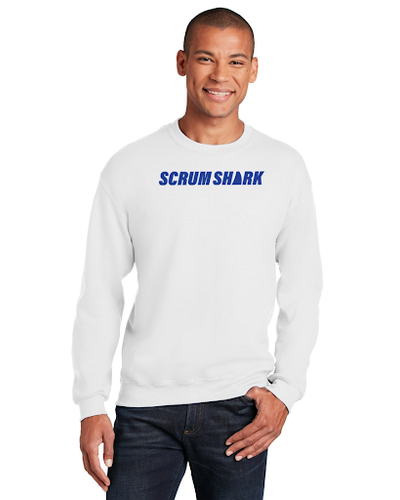 Scrum Shark White Crewneck Sweatshirt