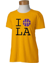 LA Lakers Purple Basketball Gold T Shirt